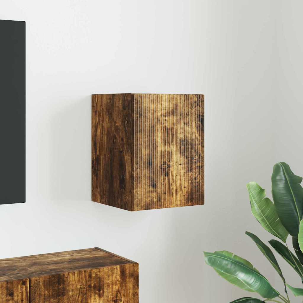 TV vægskab Vægmonteret Røget eg 30 x 31 x 40 cm Konstrueret træ