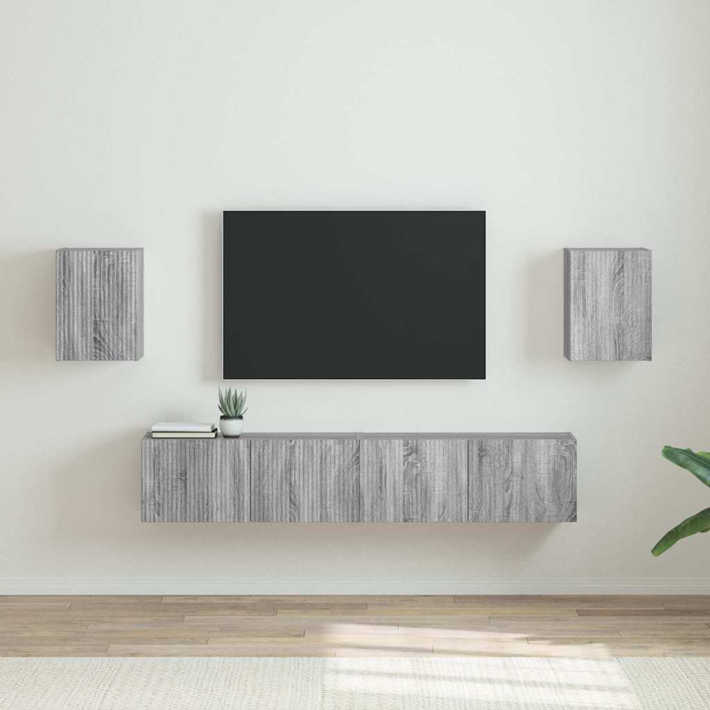 TV vægskab 2 pcs Grå Sonoma 30 x 31 x 40 cm Konstrueret træ