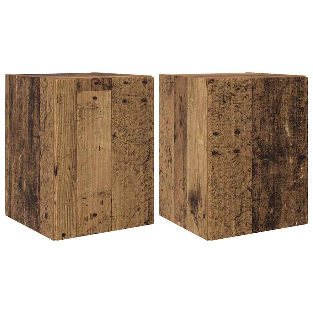 TV vægskab 2 pcs Gammelt træ 30 x 31 x 40 cm Konstrueret træ