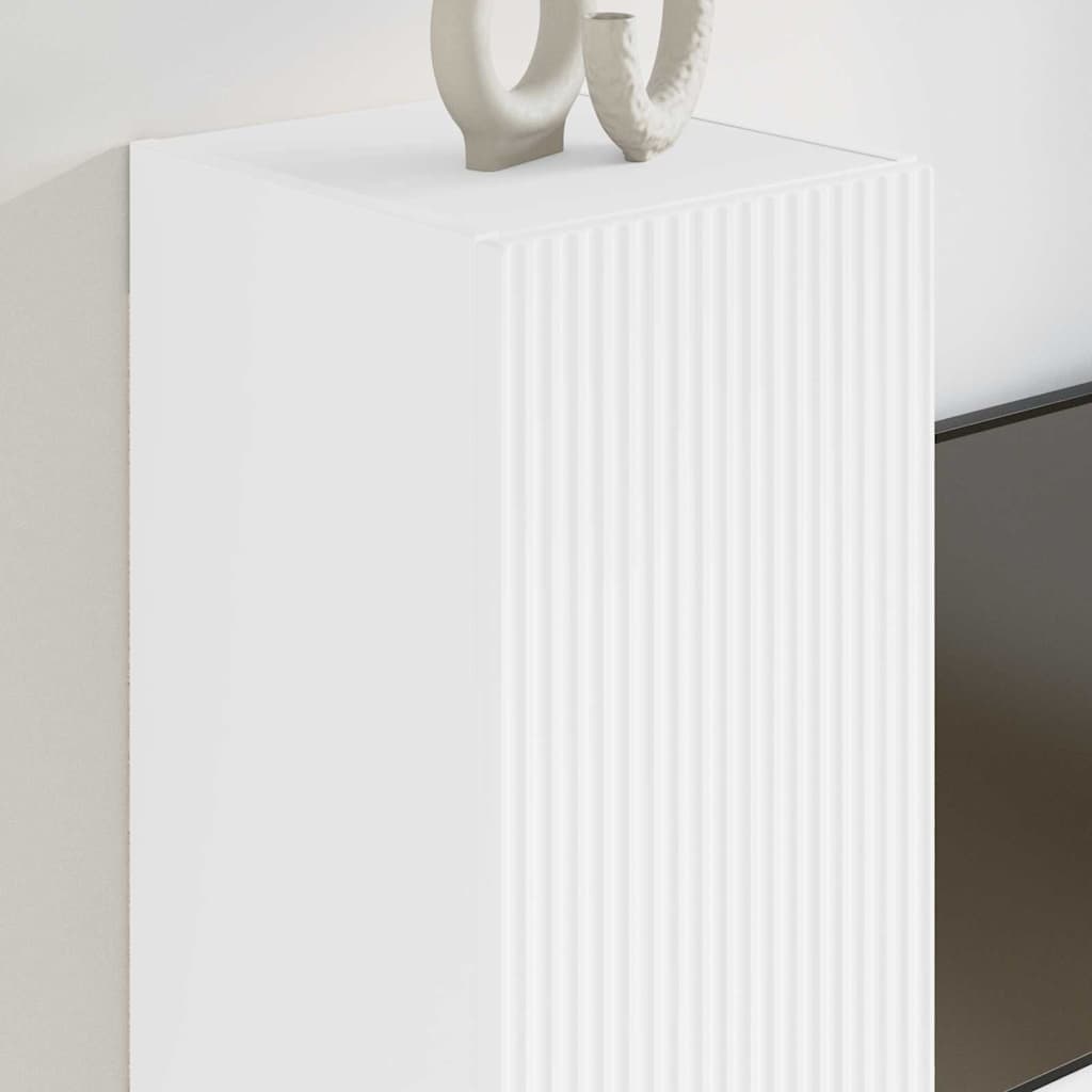 TV vægskab 2 pcs Hvid 30 x 31 x 60 cm Konstrueret træ