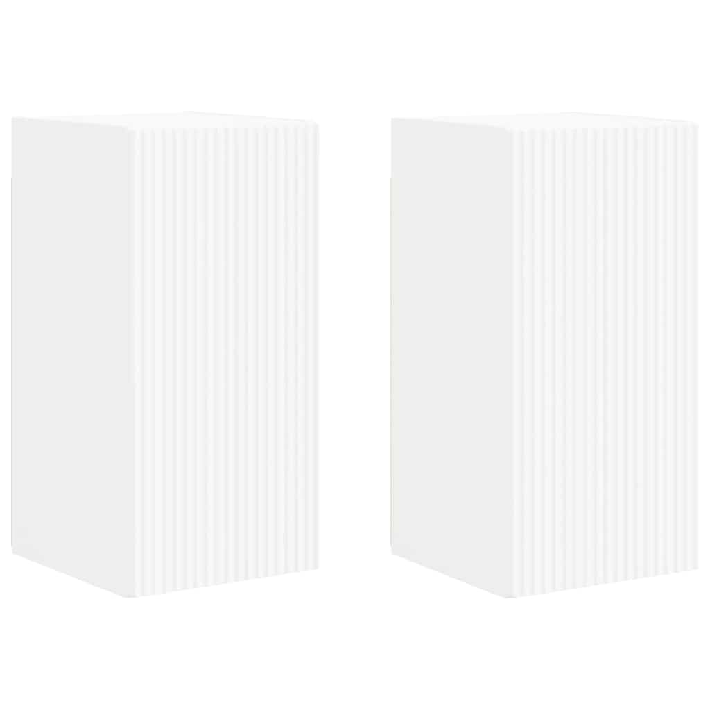 TV vægskab 2 pcs Hvid 30 x 31 x 60 cm Konstrueret træ