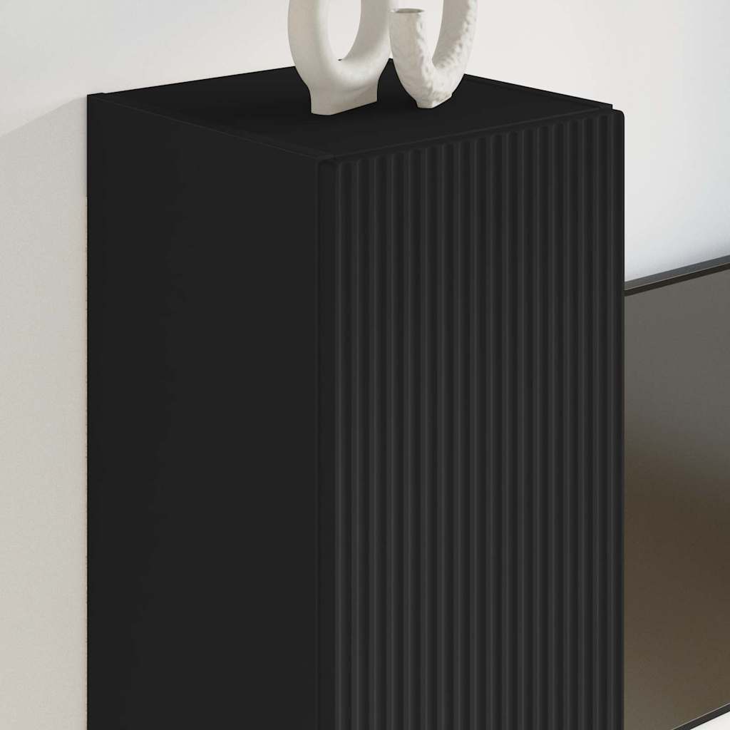 TV vægskab 2 pcs Sort 30 x 31 x 60 cm Konstrueret træ