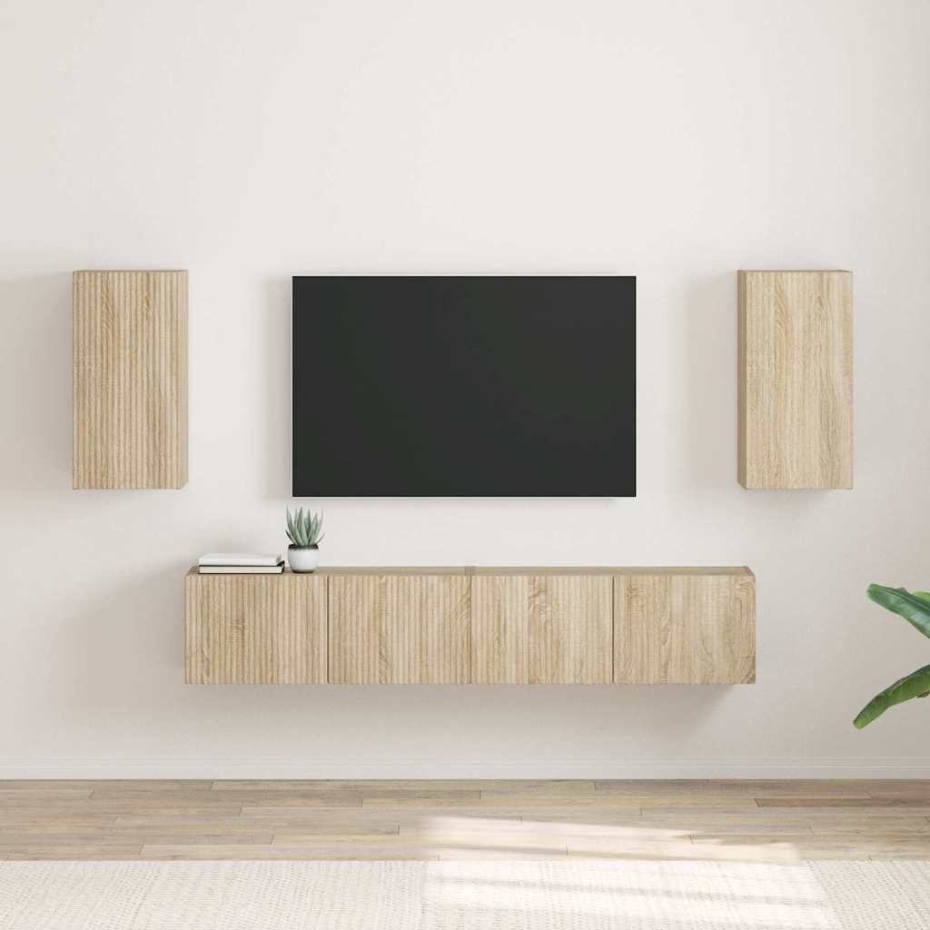 TV vægskab 2 pcs Sonoma 30 x 31 x 60 cm Konstrueret træ