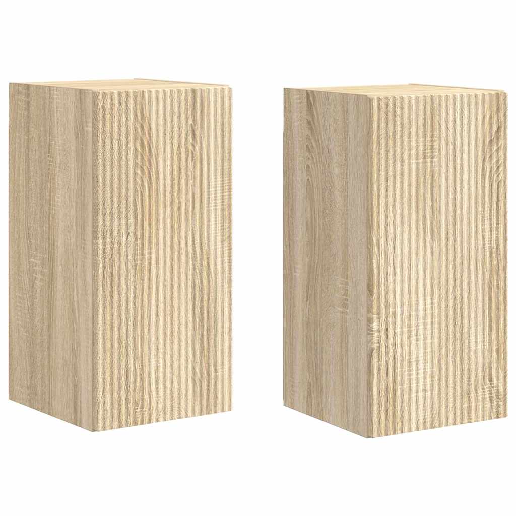 TV vægskab 2 pcs Sonoma 30 x 31 x 60 cm Konstrueret træ
