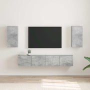 TV vægskab 2 pcs Beton 30 x 31 x 60 cm Konstrueret træ
