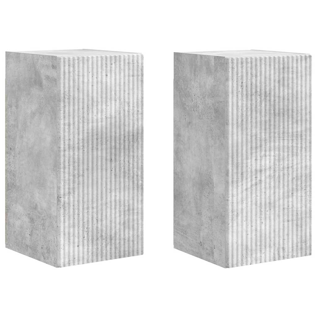 TV vægskab 2 pcs Beton 30 x 31 x 60 cm Konstrueret træ
