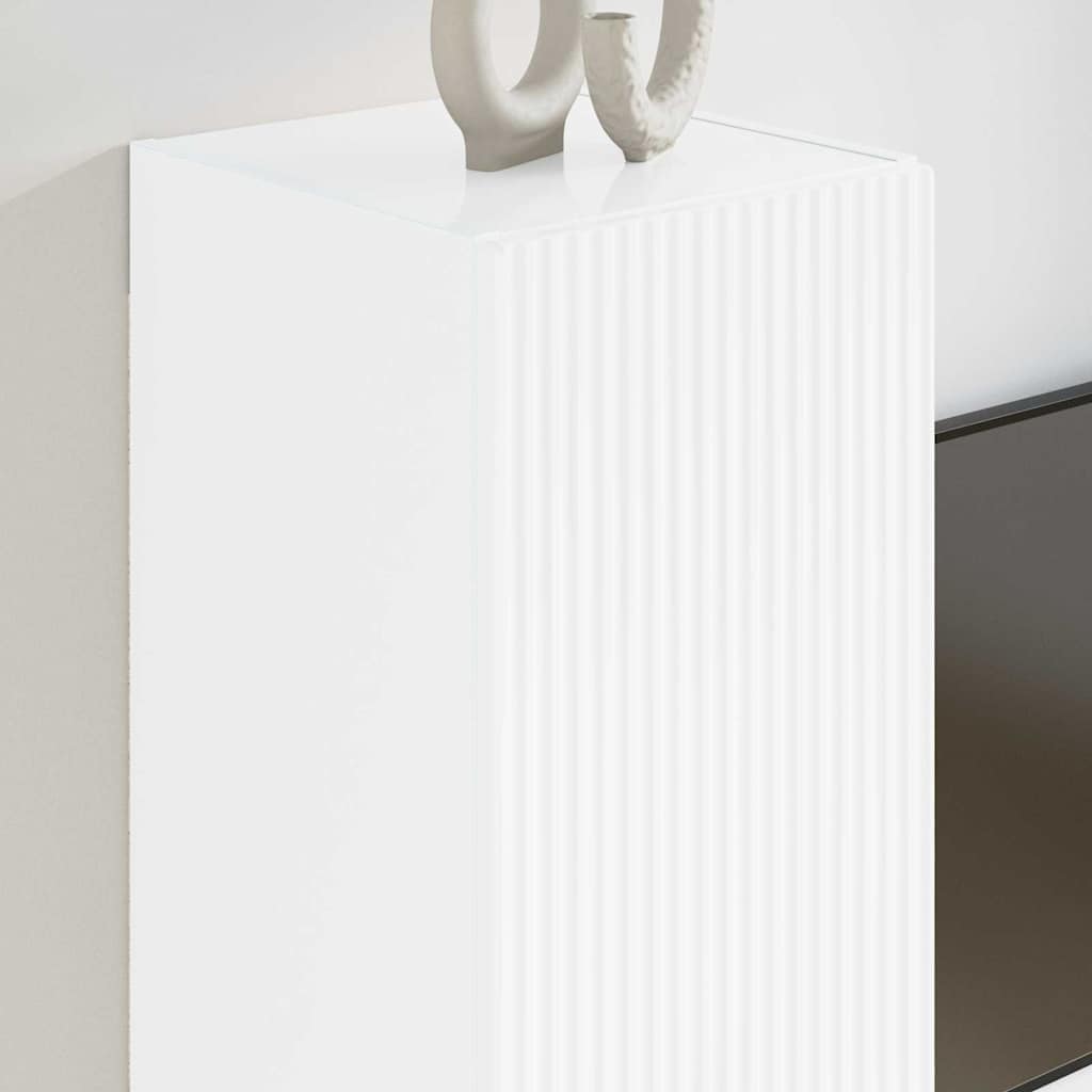 TV vægskab 2 pcs Gloss Hvid 30 x 31 x 60 cm Konstrueret træ