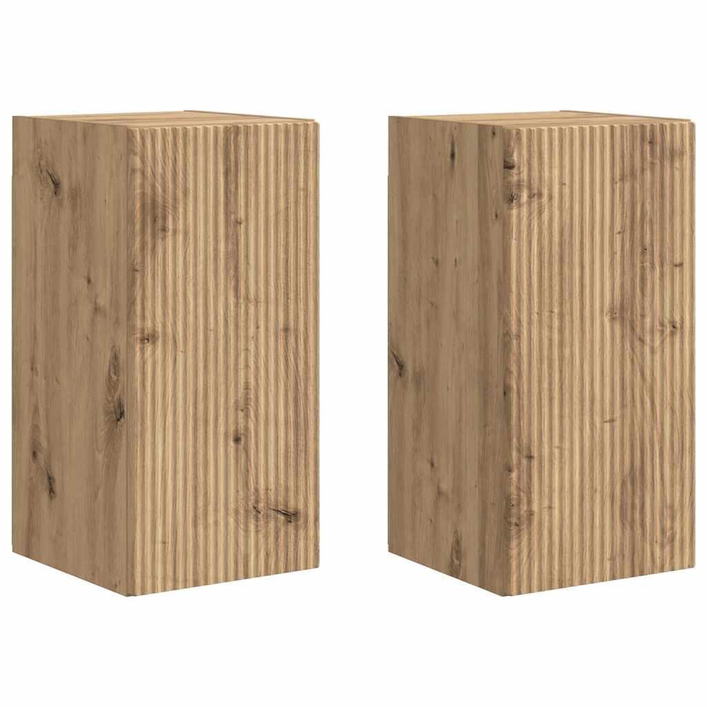 TV vægskab 2 pcs Artisan eg 30 x 31 x 60 cm Konstrueret træ