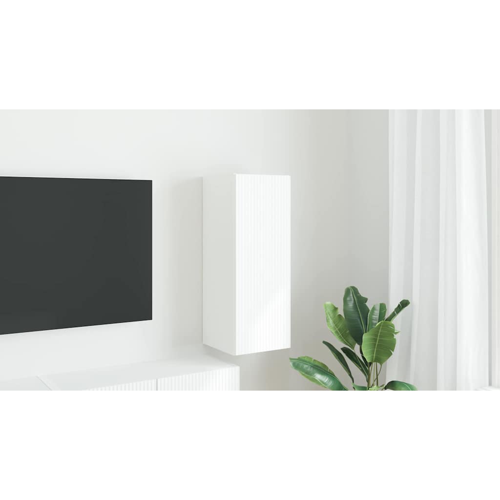 TV vægskab Vægmonteret Hvid 30 x 31 x 80 cm Konstrueret træ