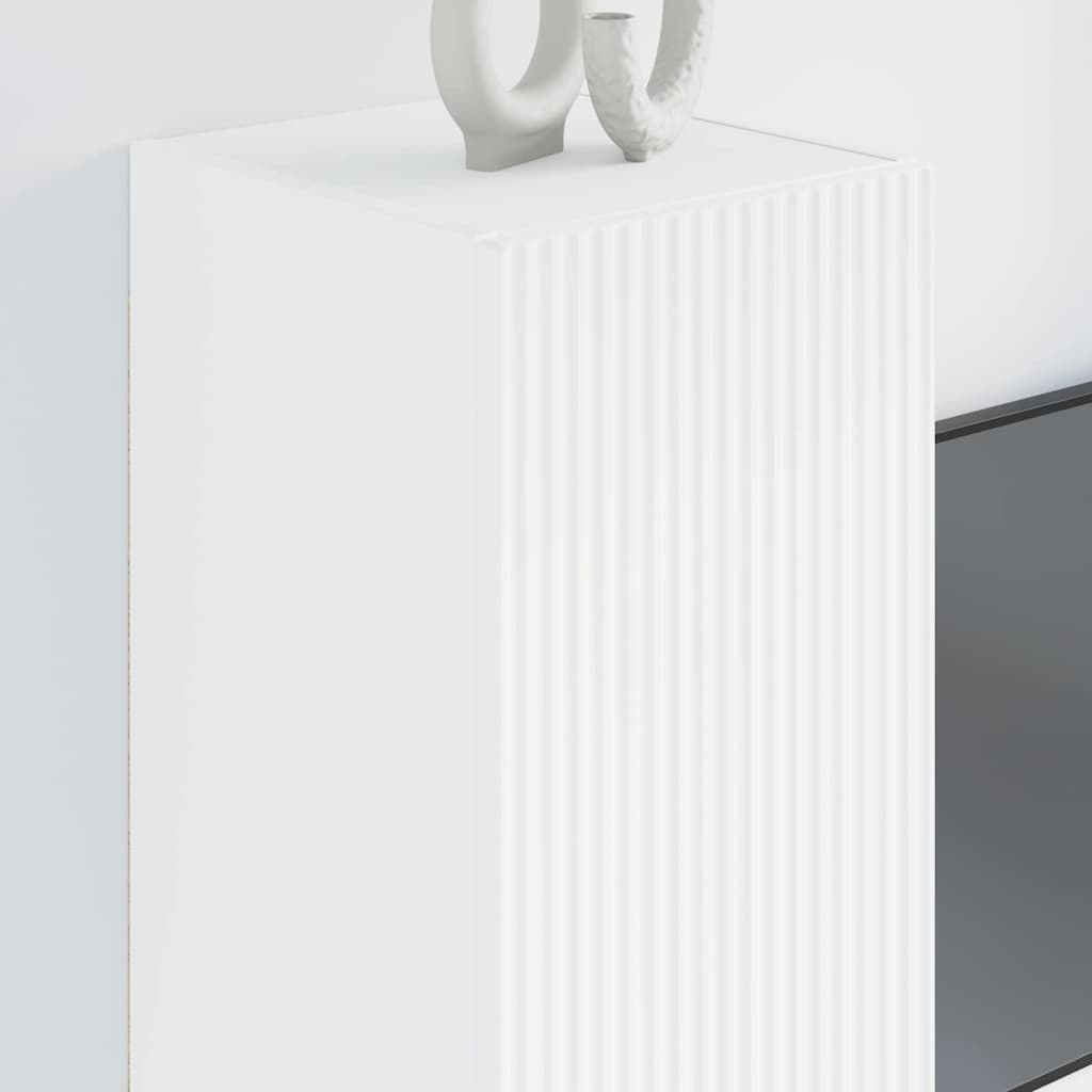 TV vægskab Vægmonteret Hvid 30 x 31 x 80 cm Konstrueret træ