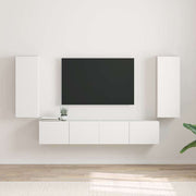TV vægskab 2 pcs Hvid 30 x 31 x 80 cm Konstrueret træ