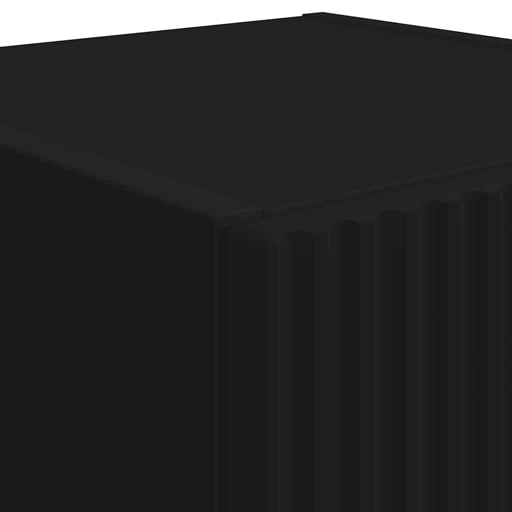 TV vægskab 2 pcs Sort 30 x 31 x 80 cm Konstrueret træ