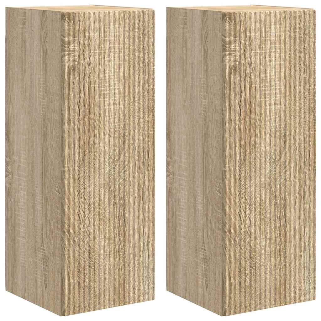 TV vægskab 2 pcs Sonoma 30 x 31 x 80 cm Konstrueret træ