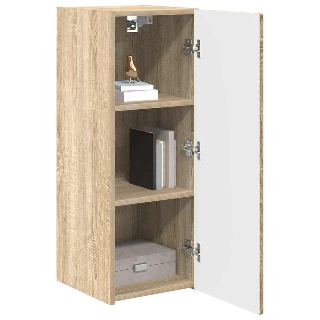 TV vægskab 2 pcs Sonoma 30 x 31 x 80 cm Konstrueret træ