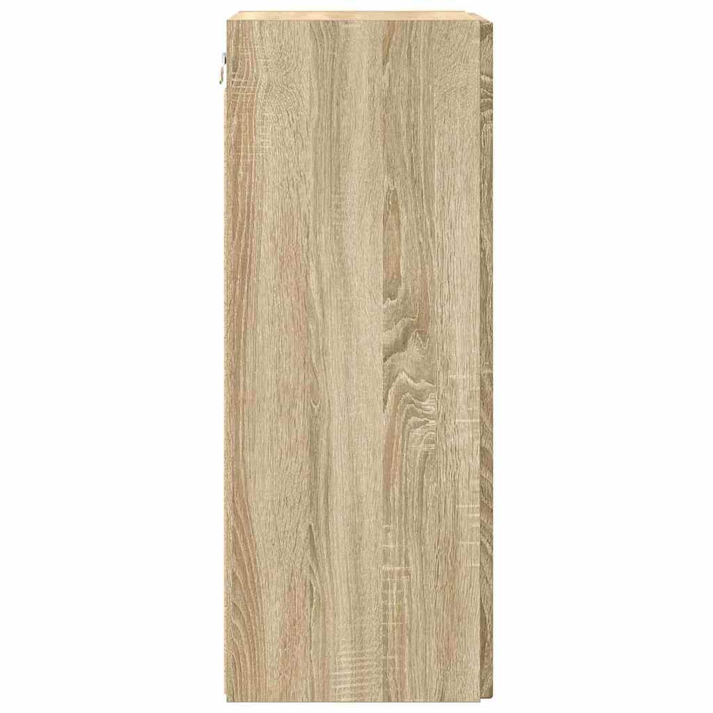 TV vægskab 2 pcs Sonoma 30 x 31 x 80 cm Konstrueret træ