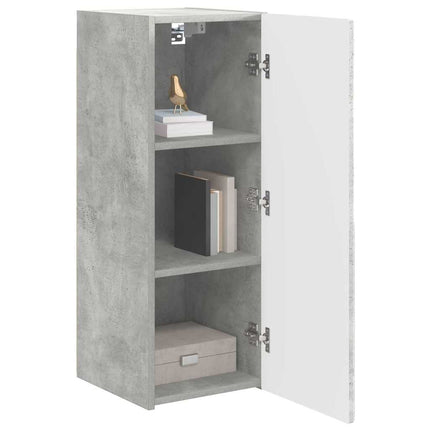TV vægskab Vægmonteret Beton 30 x 31 x 80 cm Konstrueret træ