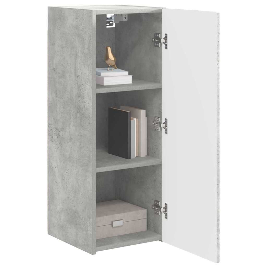 TV vægskab Vægmonteret Beton 30 x 31 x 80 cm Konstrueret træ