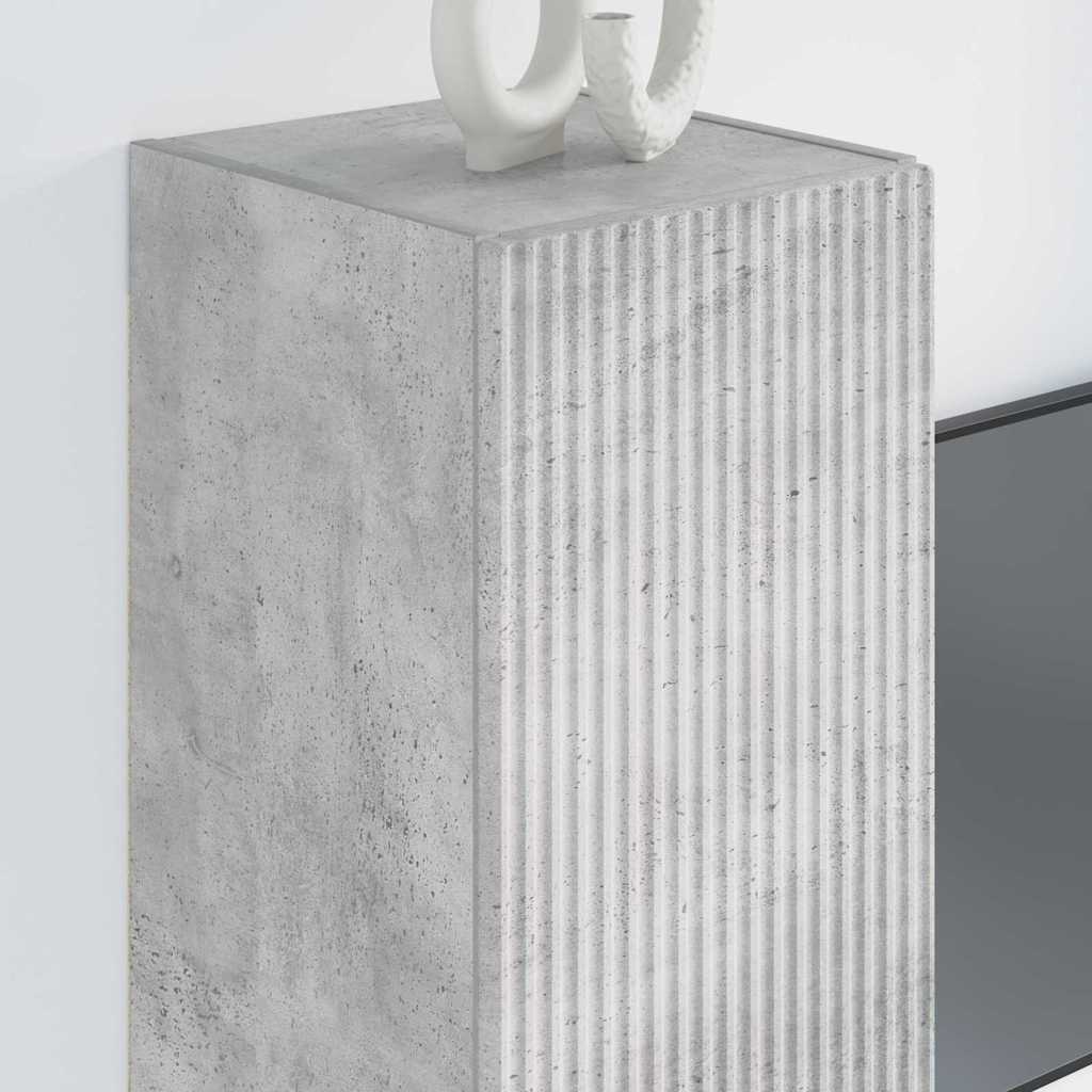 TV vægskab 2 pcs Beton 30 x 31 x 80 cm Konstrueret træ