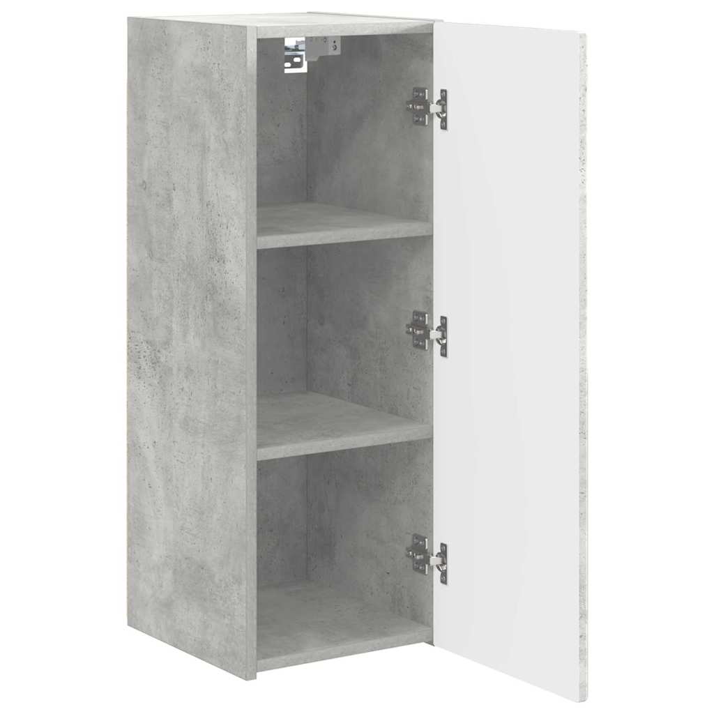 TV vægskab 2 pcs Beton 30 x 31 x 80 cm Konstrueret træ