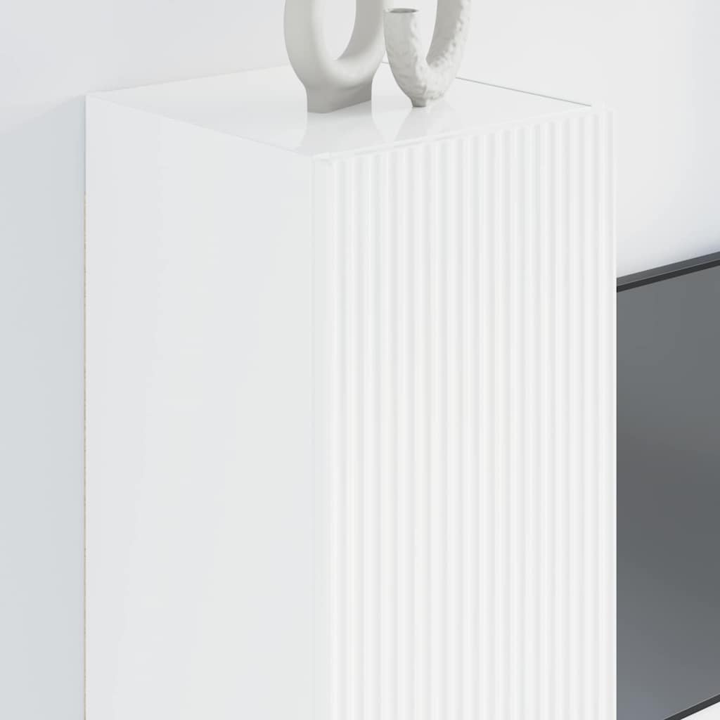 TV vægskab Gloss Hvid 30 x 31 x 80 cm Konstrueret træ