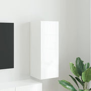 TV vægskab Gloss Hvid 30 x 31 x 80 cm Konstrueret træ