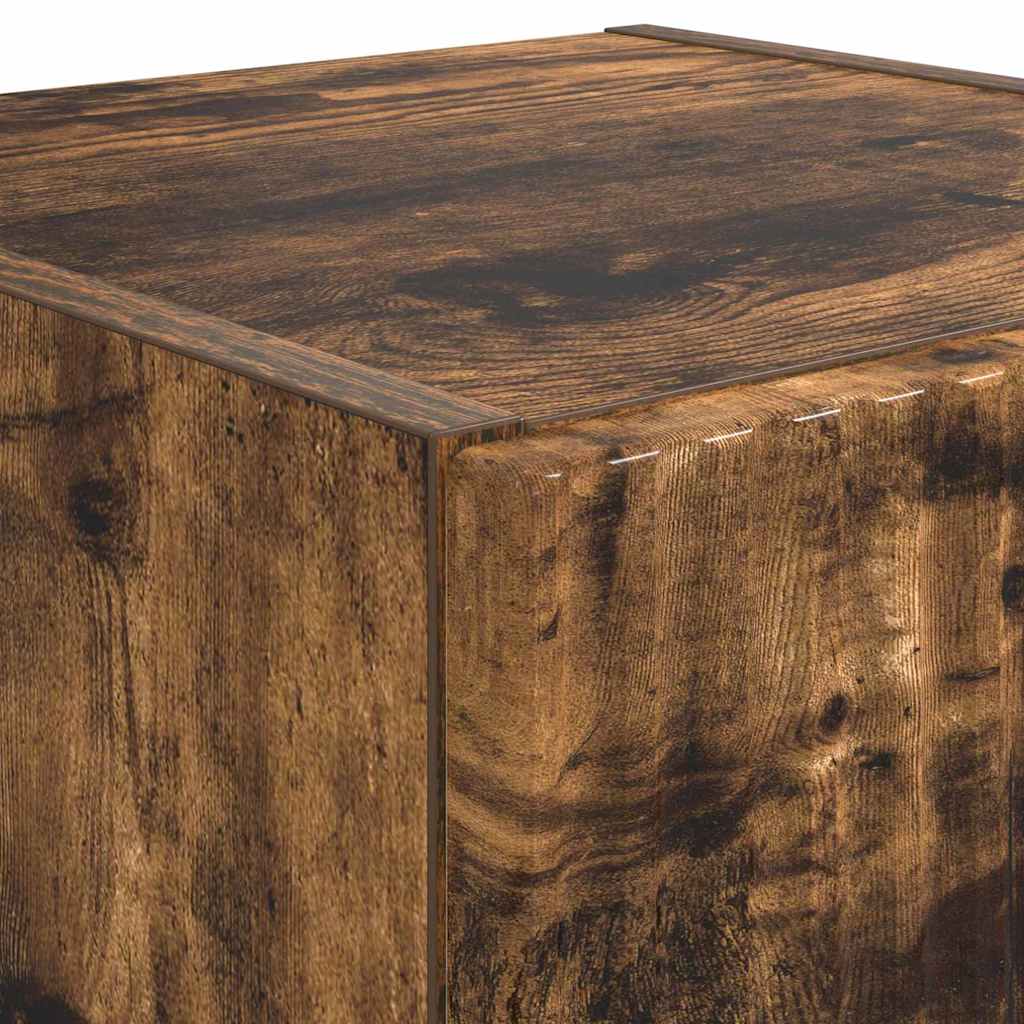 TV vægskab Vægmonteret Røget eg 30 x 31 x 80 cm Konstrueret træ