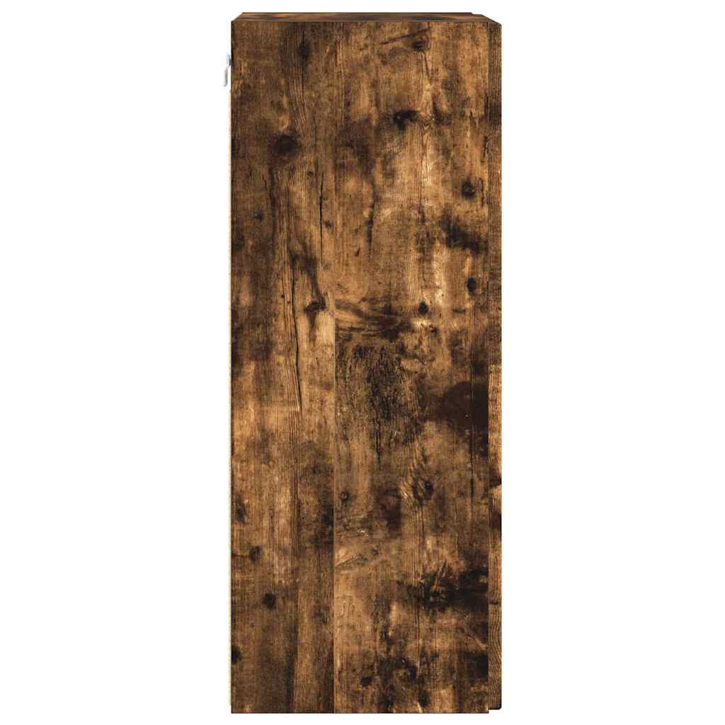 TV vægskab Vægmonteret Røget eg 30 x 31 x 80 cm Konstrueret træ