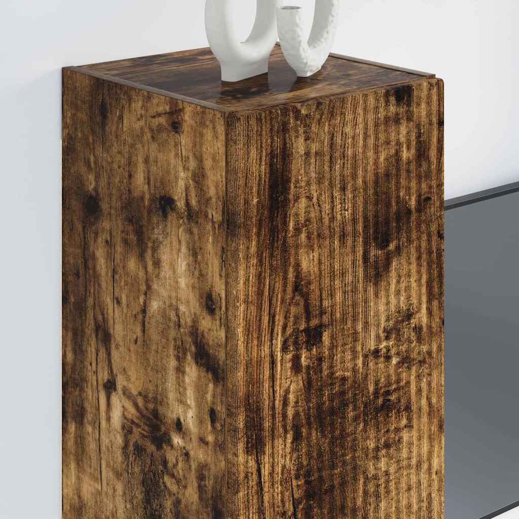 TV vægskab 2 pcs Røget eg 30 x 31 x 80 cm Konstrueret træ