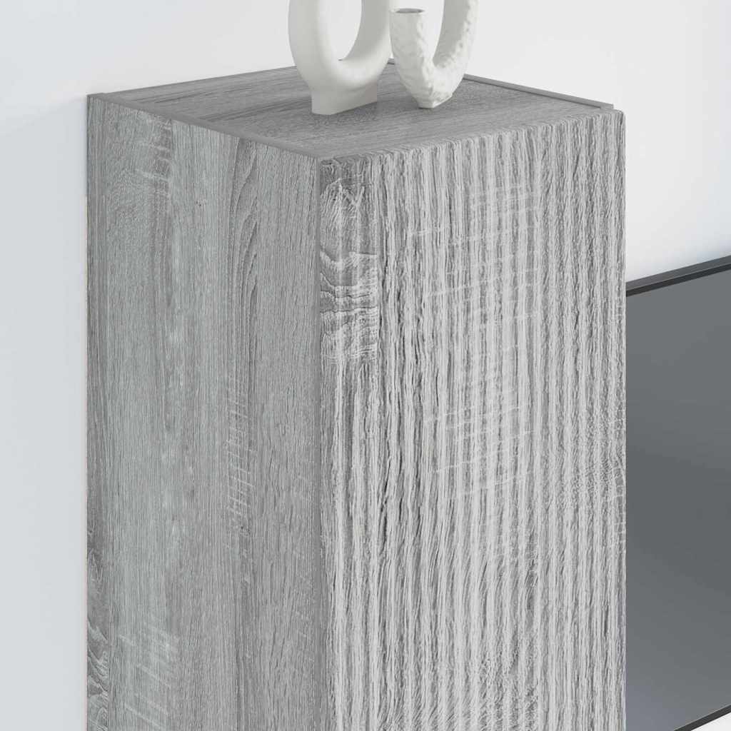 TV vægskab 2 pcs Grå Sonoma 30 x 31 x 80 cm Konstrueret træ