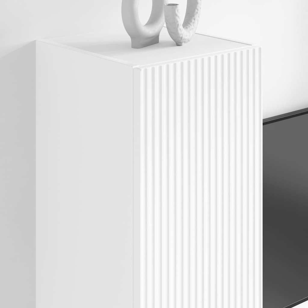 TV vægskab 2 pcs Hvid 30 x 31 x 100 cm Konstrueret træ