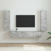 TV vægskab 2 pcs Beton 30 x 31 x 100 cm Konstrueret træ