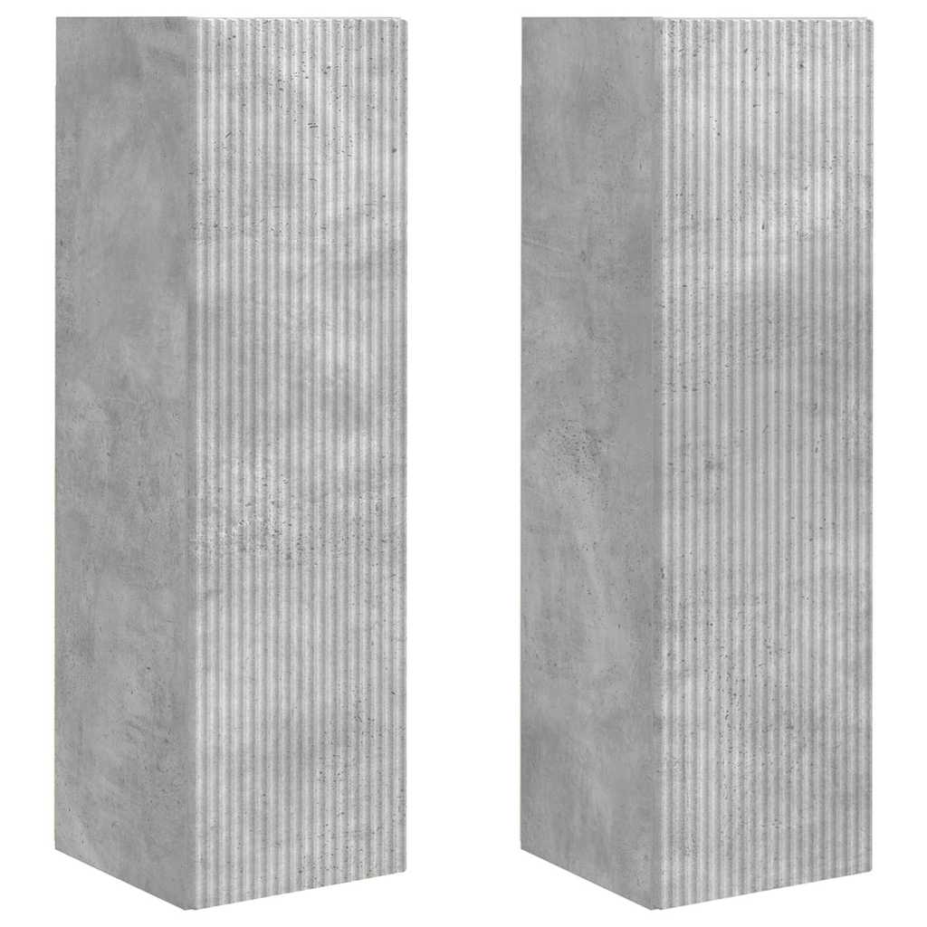TV vægskab 2 pcs Beton 30 x 31 x 100 cm Konstrueret træ