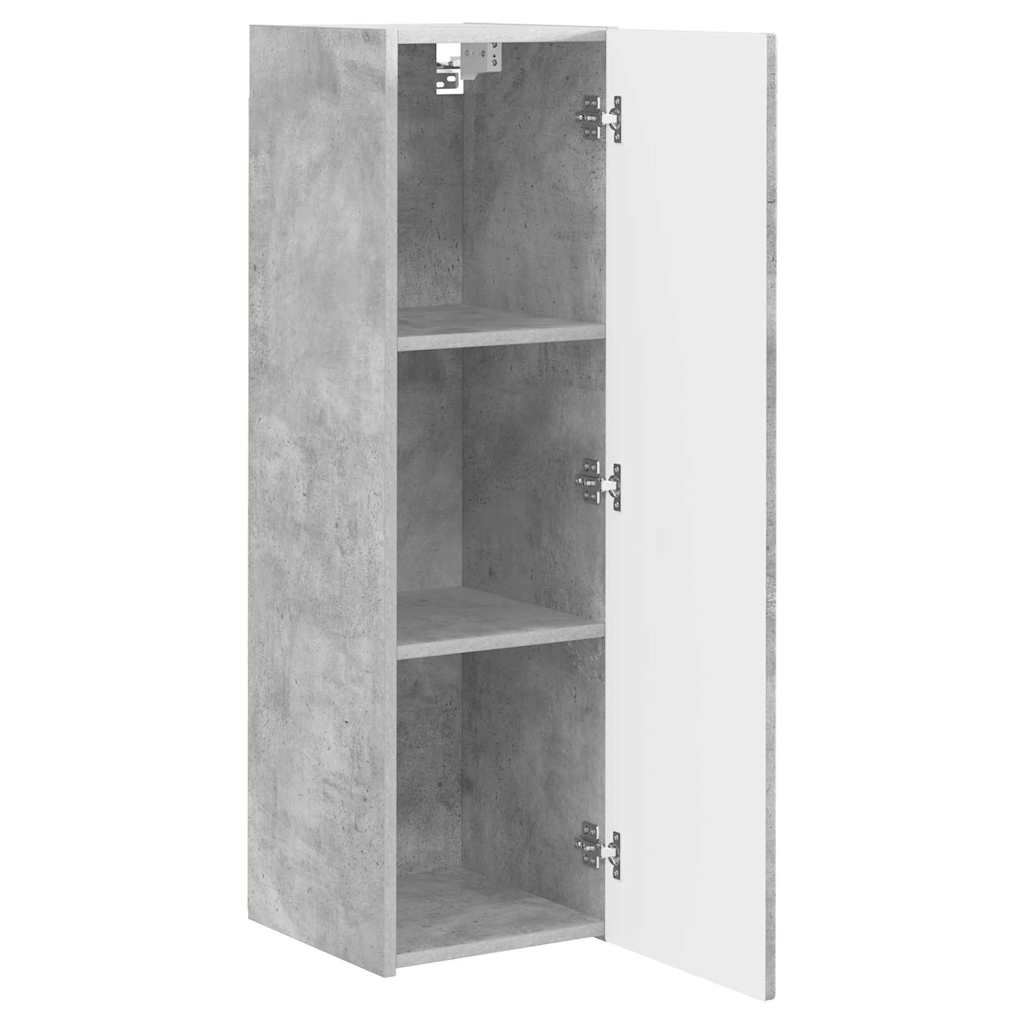 TV vægskab 2 pcs Beton 30 x 31 x 100 cm Konstrueret træ
