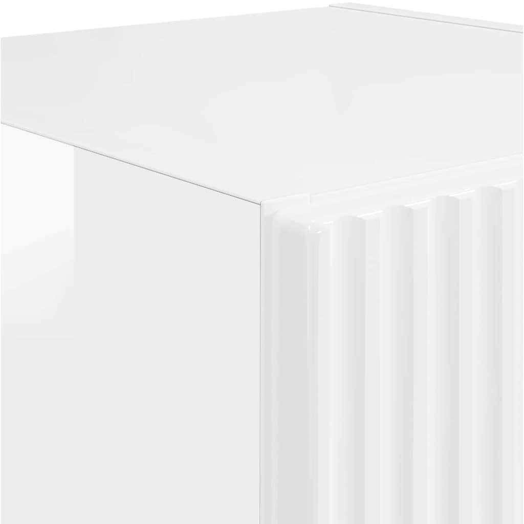 TV vægskab 2 pcs Gloss Hvid 30 x 31 x 100 cm Konstrueret træ