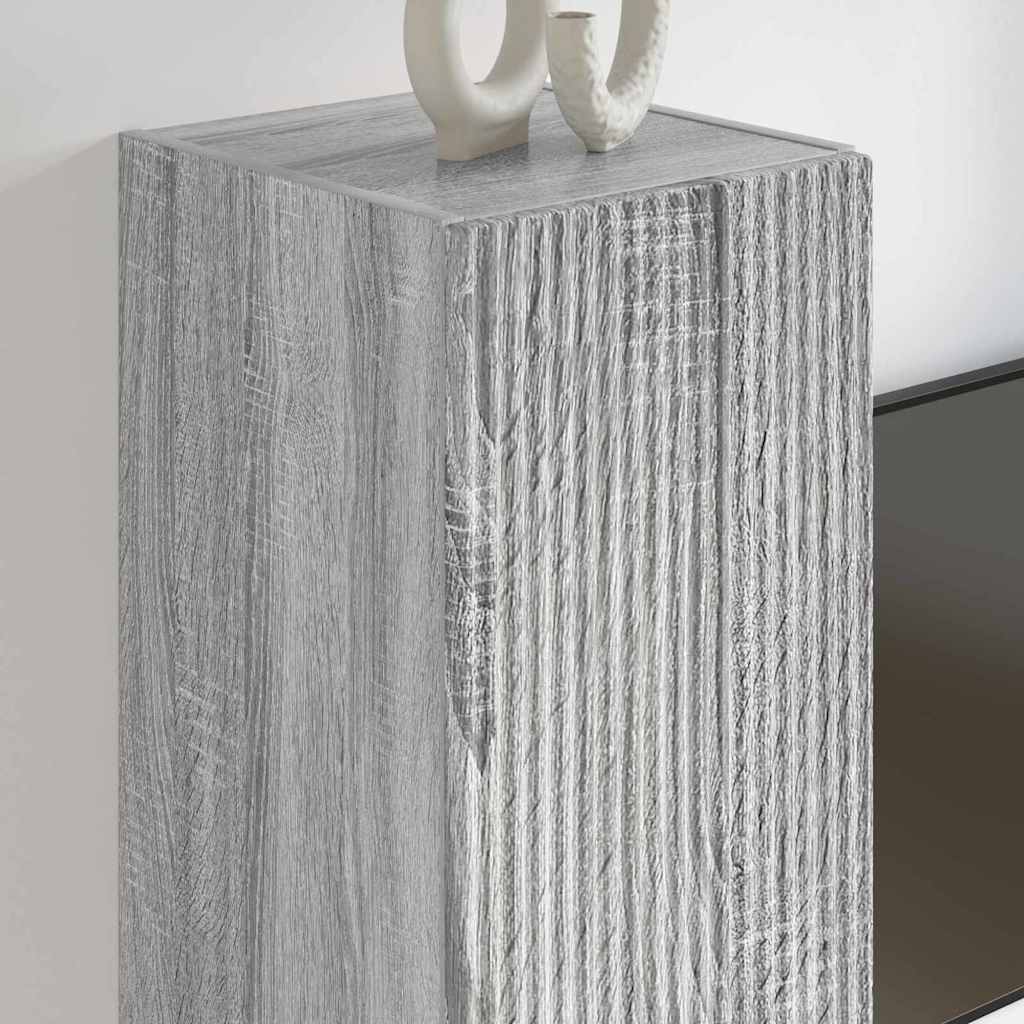 TV vægskab 2 pcs Grå Sonoma 30 x 31 x 100 cm Konstrueret træ