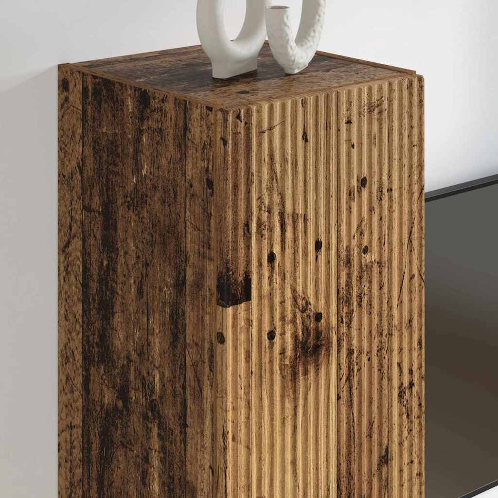 TV vægskab 2 pcs Gammelt træ 30 x 31 x 100 cm Konstrueret træ