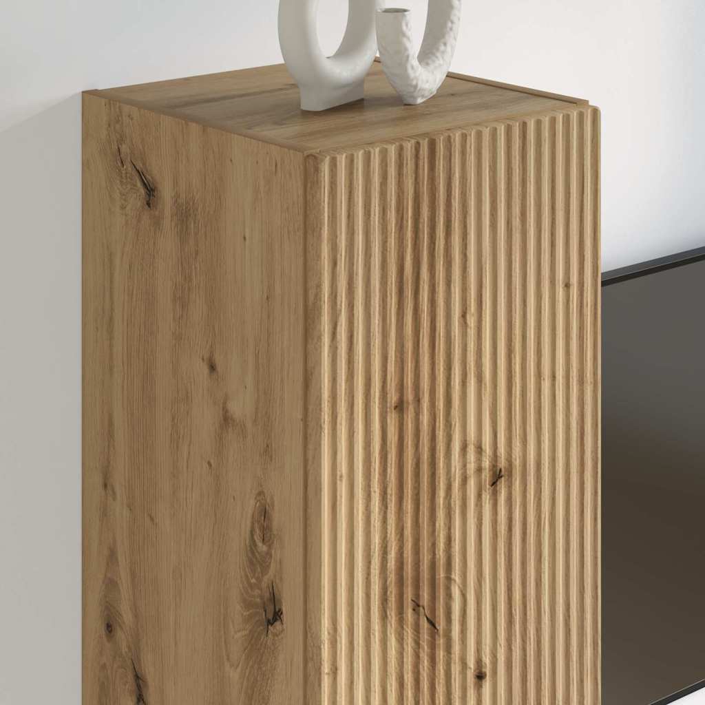 TV vægskab 2 pcs Artisan eg 30 x 31 x 100 cm Konstrueret træ