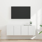 TV vægskab 2 pcs Hvid 59,5 x 31 x 40 cm Konstrueret træ