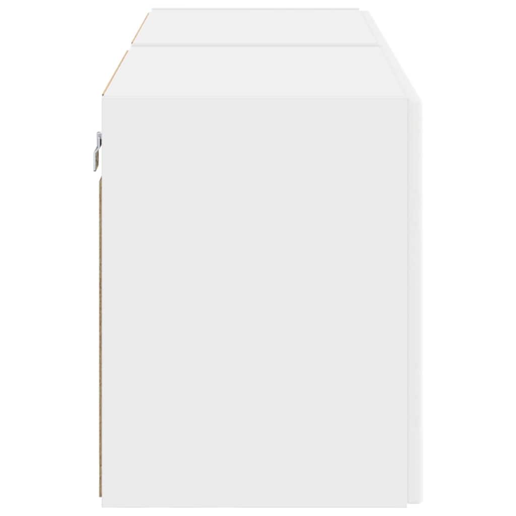 TV vægskab 2 pcs Hvid 59,5 x 31 x 40 cm Konstrueret træ