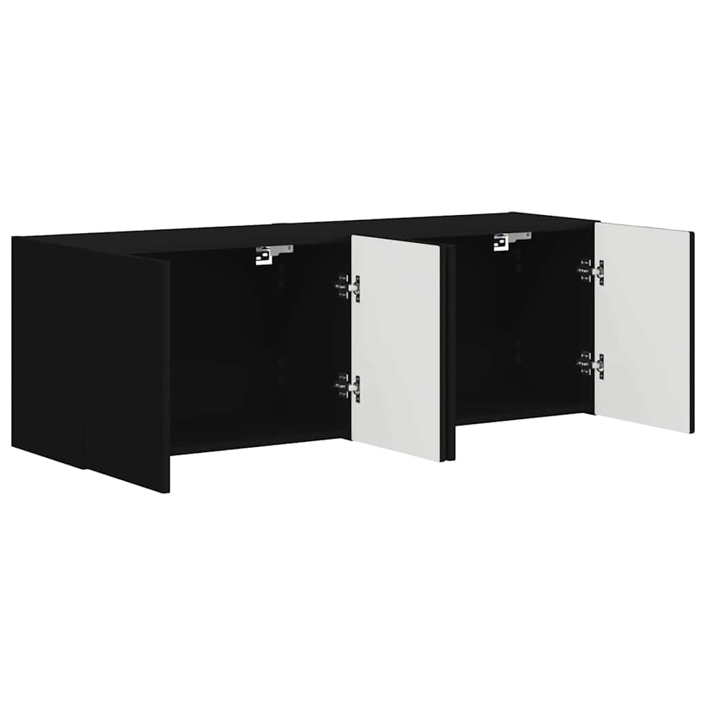 TV vægskab 2 pcs Sort 59,5 x 31 x 40 cm Konstrueret træ