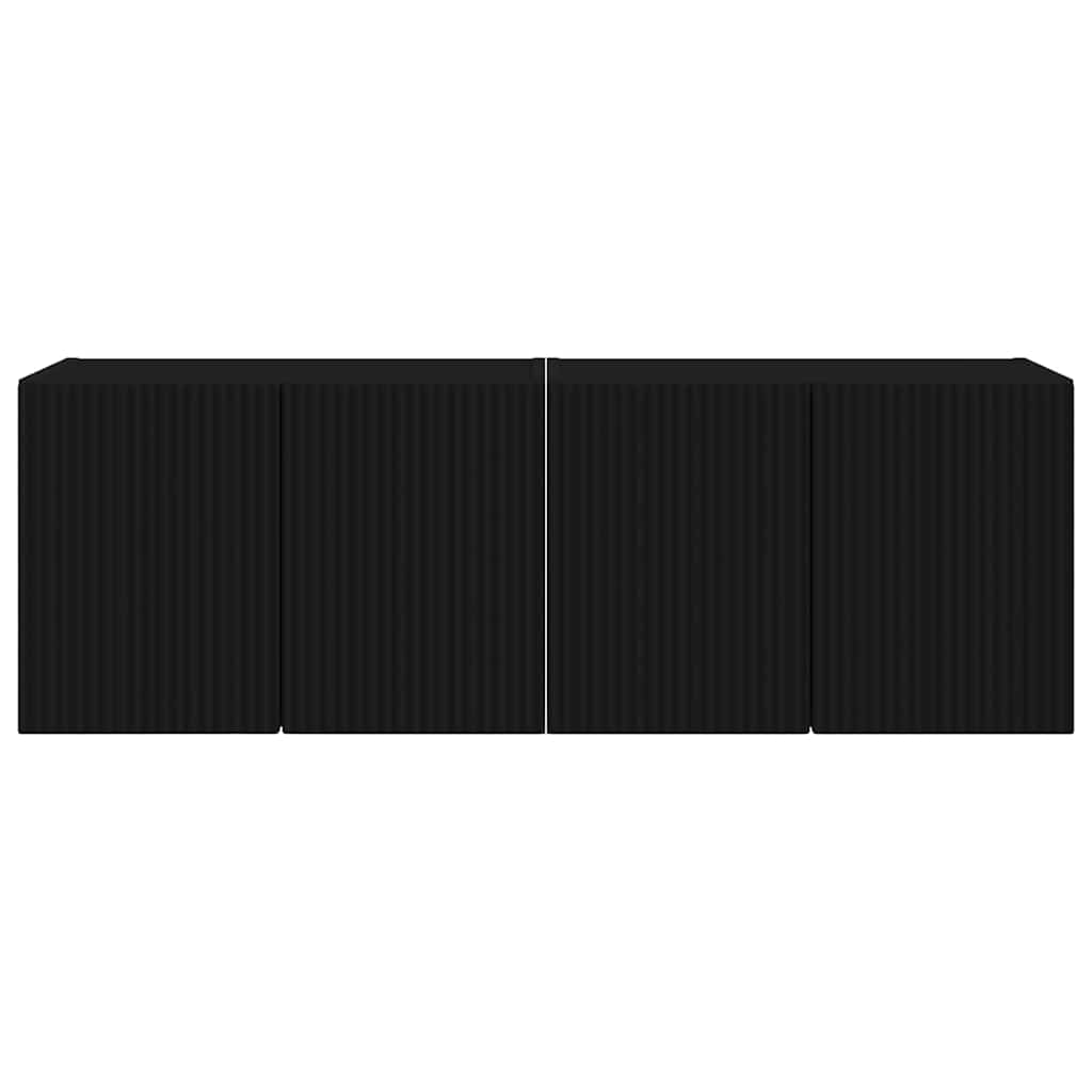 TV vægskab 2 pcs Sort 59,5 x 31 x 40 cm Konstrueret træ