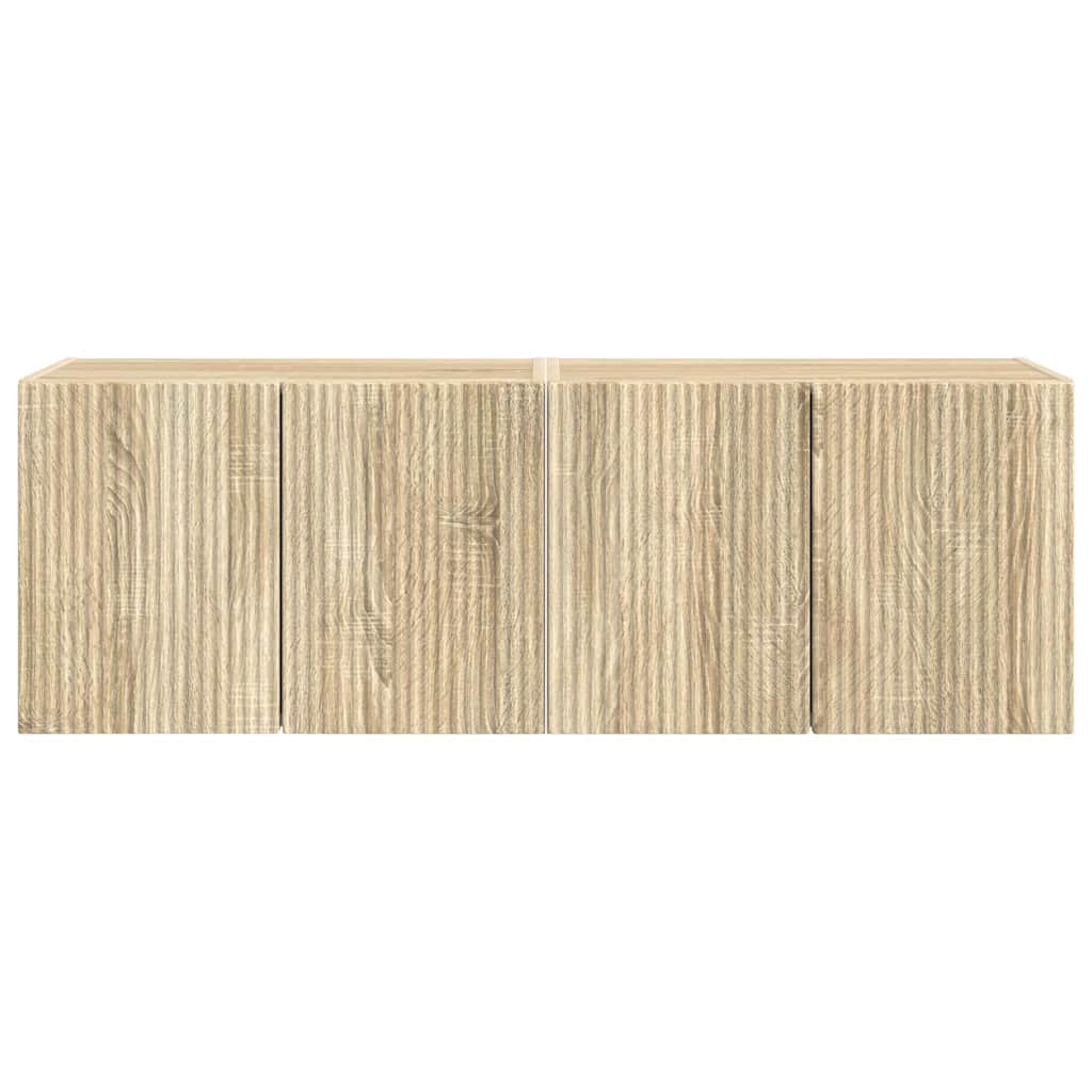 TV vægskab 2 pcs Sonoma eg 59,5 x 31 x 40 cm Konstrueret træ