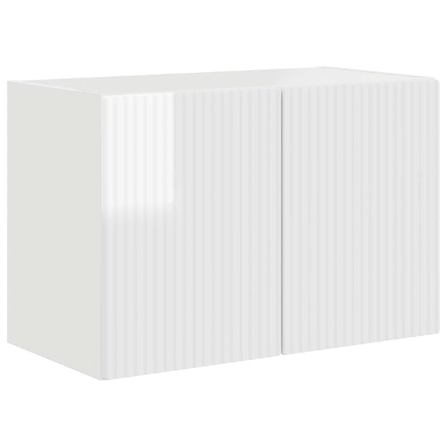 TV vægskab 59,5 x 31 x 40 cm Høj gloss hvid Konstrueret træ