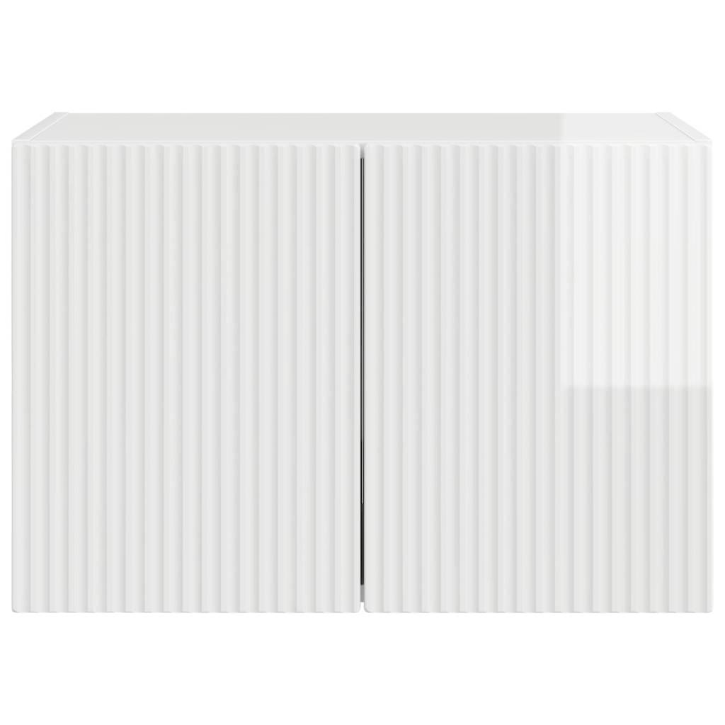 TV vægskab Høj gloss hvid 59,5 x 31 x 40 cm Konstrueret træ