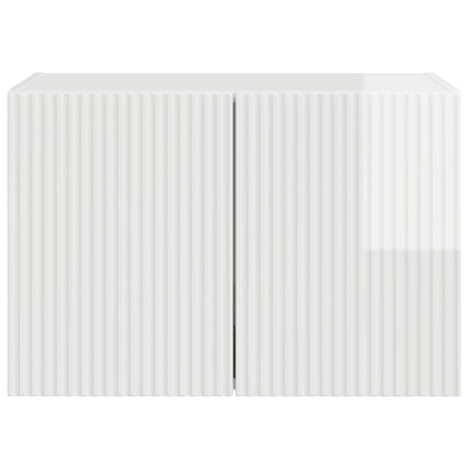 TV vægskab 59,5 x 31 x 40 cm Høj gloss hvid Konstrueret træ