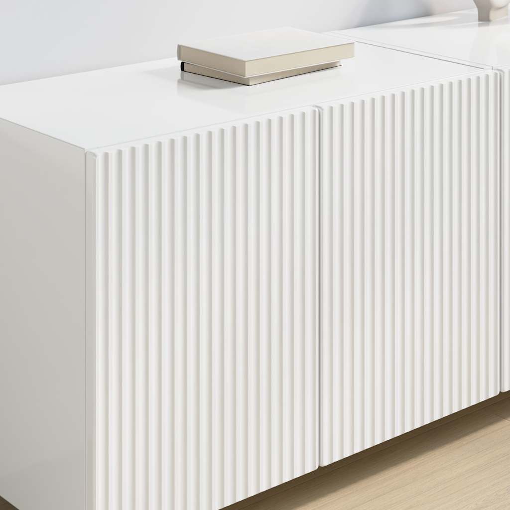 TV vægskab Vægmonteret 2 pcs Høj gloss hvid 59,5 x 31 x 40 cm