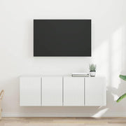 TV vægskab Vægmonteret 2 pcs Høj gloss hvid 59,5 x 31 x 40 cm