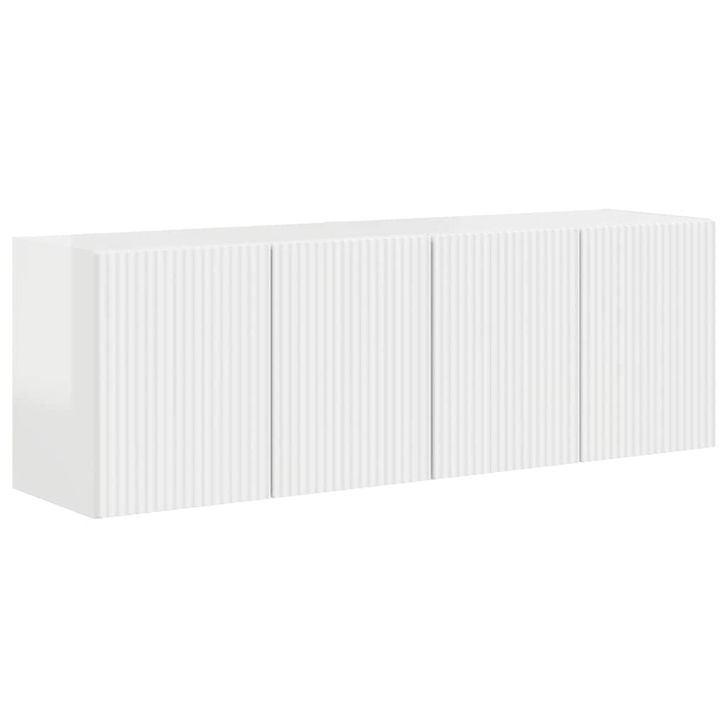 TV vægskab Vægmonteret 2 pcs Høj gloss hvid 59,5 x 31 x 40 cm