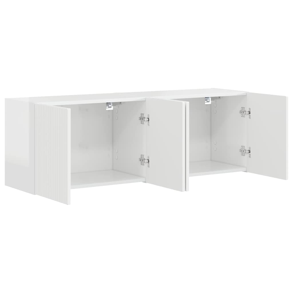 TV vægskab Vægmonteret 2 pcs Høj gloss hvid 59,5 x 31 x 40 cm