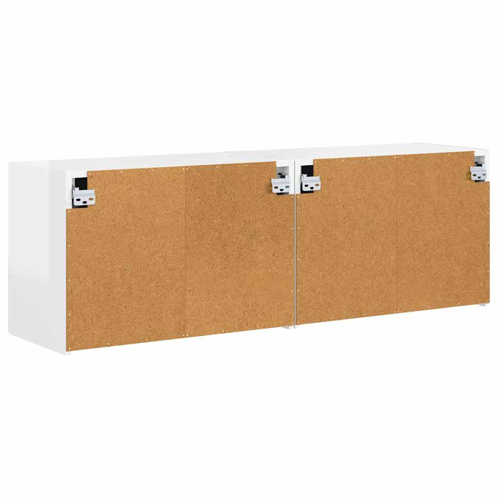 TV vægskab Vægmonteret 2 pcs Høj gloss hvid 59,5 x 31 x 40 cm